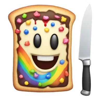 Rainbow evil poptart with a knife sticker