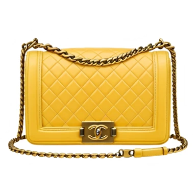 light yellow chanel le boy gold chain bag sticker