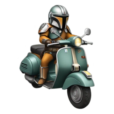 Mandaloriano en vespa sticker