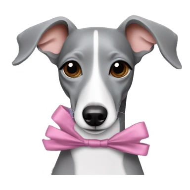 Grey Italian greyhound with bows sticker