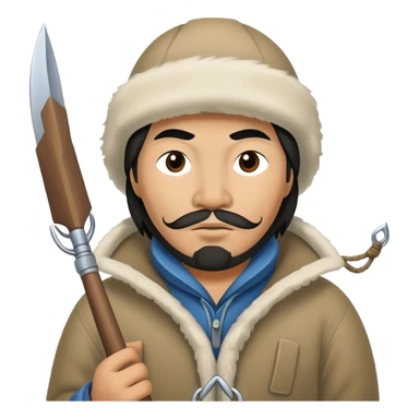 Inuit fisherman with harpoon sticker