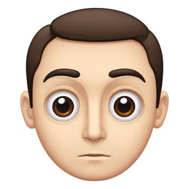 A man with a unibrow and receding hair on the sides, with large eyes and a relatively angular face.

 sticker