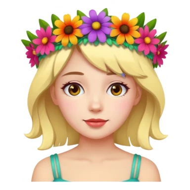 girl with flower crown sticker