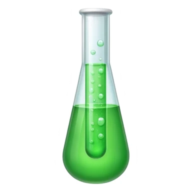 test tube with bubbling green solution sticker