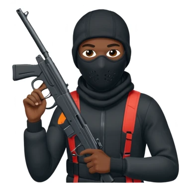 Nike ski mask black man with gun sticker