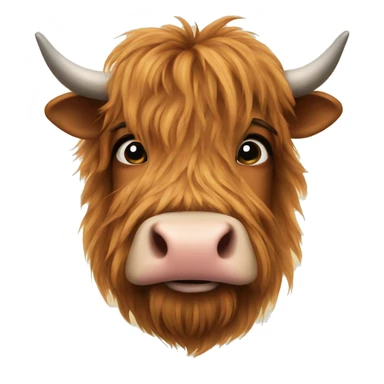 highland cow with mustache sticker