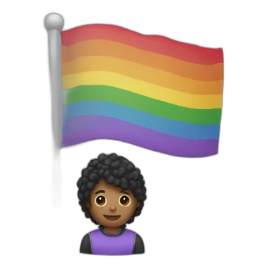 Roland with the lgbt flag sticker