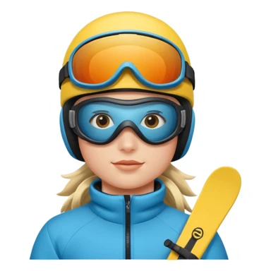 Skier with goggles sticker