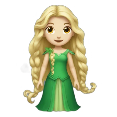 Fairy with long blond hair and green dress sticker