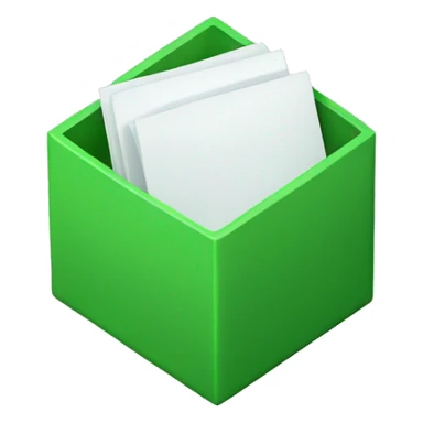 A white letter W in a green box 2D sticker