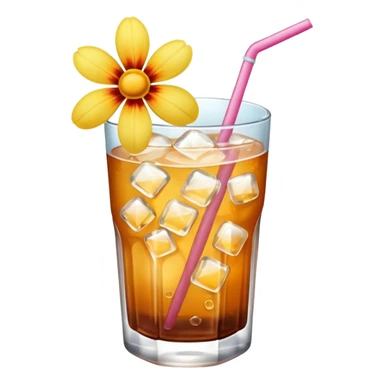 iced aesthetic drink with flower decor sticker