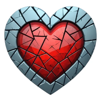 heart with a dark mirror and grunge texture sticker