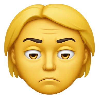 Pouting yellow face emoji sticker