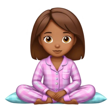 Cute brown skinned girl in pijamas sticker