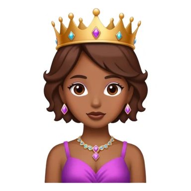 Brown girl diva with crown sticker