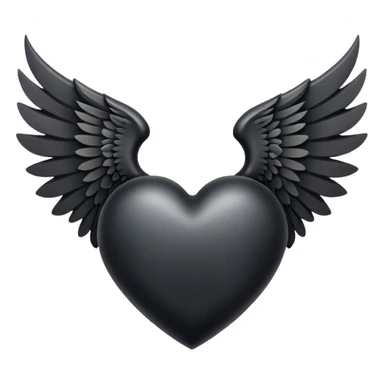 Black heart with wings and horns sticker