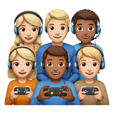 group of friends gaming together sticker