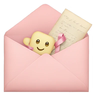 vintage love letters in envelope tied with a baby pink ribbon  sticker