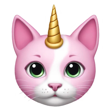 Pink princess-cat with unicorn horn sticker