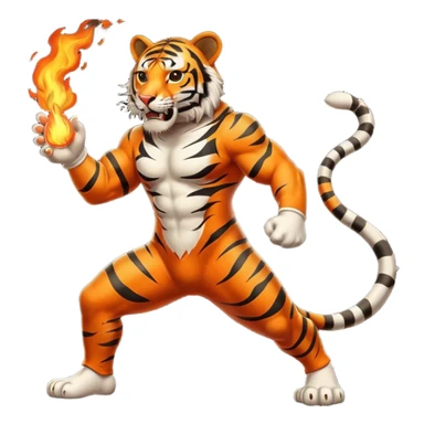 tiger  vintage-circus-performer-spitting-fire full body sticker
