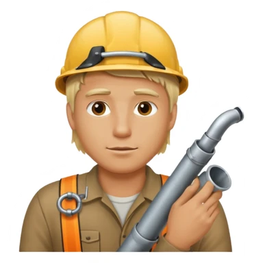 Hombre Rubio conectando un tubo sticker