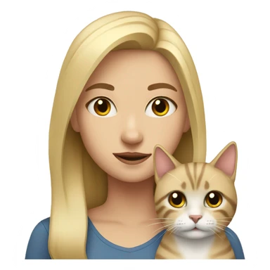 Blonde girl with a cat sticker