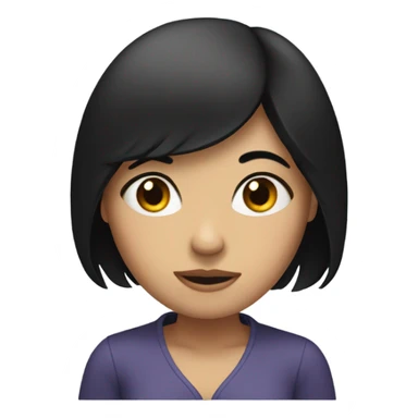 black hair woman shy sticker