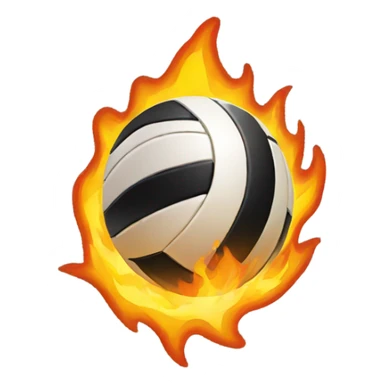 Volleyball on fire sticker