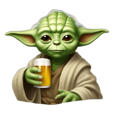 Yoda boit une biere sticker