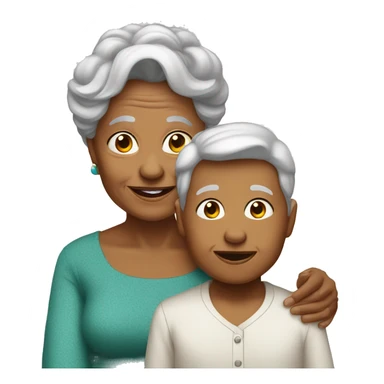 grand mother and grand son sticker