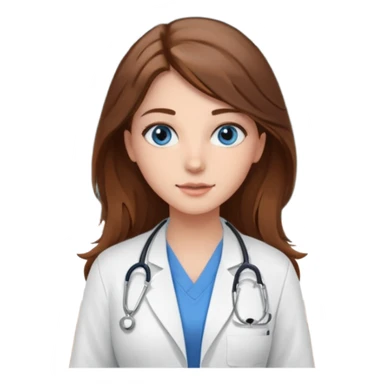 inside a classroom at university that says nursing school on the board with a pretty female nursing student with long brown hair, blue eyes sticker