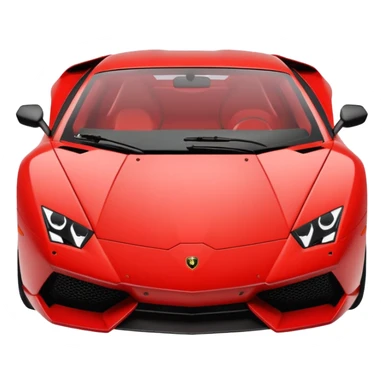 "Create a top-down view 2D vector emoji of a Lamborghini in Apple's iOS style. Use solid colors, clean lines, and smooth curves. No gradients or 3D effects. Keep the design minimalist with a white background."
 sticker