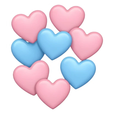 Light pink and baby blue hearts sticker