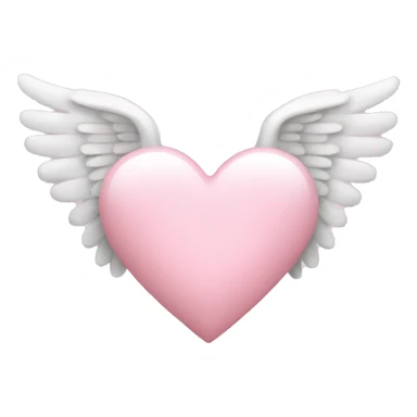 light pink heart with angel wings  sticker