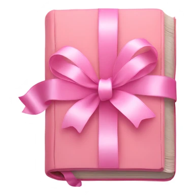 Book pink soft pastel with ribbon  sticker
