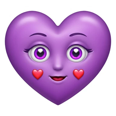 Purple heart with love eyes sticker