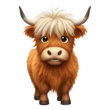 Fluffy highland cow sticker