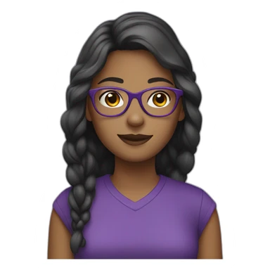 girl with glasses dressed in purple sticker