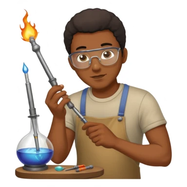 Glass Blower black man sticker