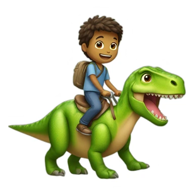 Boy riding dinosaur sticker