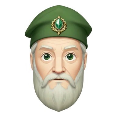 albus dumbledore from harry potter with green scottish Tam o'shanter cap and decorative motifs sticker