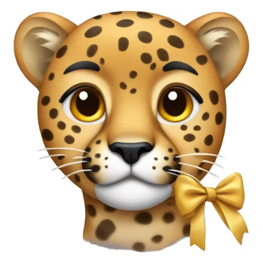 cheetah with a bow  sticker