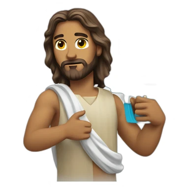 jesus with water toygun  sticker