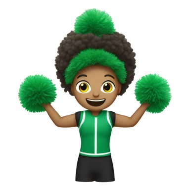 Cheerlecding with green Pom poms sticker