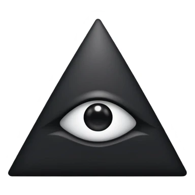 pyramide noir avec un oeil au centre et des taches noir sur toutes les extrémités comme un brouillard noir sticker