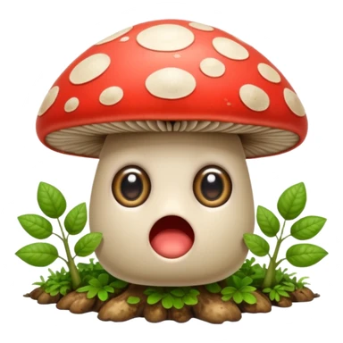forest character shocked wide eyes mushroom dropped from hands sticker