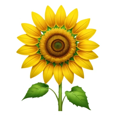 A bright, realistic sunflower with vivid yellow petals and a detailed center. The stem is extremely long, thin, and vibrant green, stretching vertically and occupying most of the image. Natural style, soft lighting, simple background to highlight the flower’s tall, slender shape. sticker