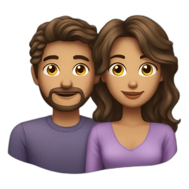 Casal homem e mulher homem moreno e mulher de cabelo cacheado sticker