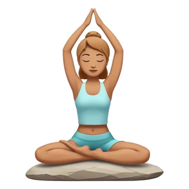 A person stands on a stone doing  yoga sticker