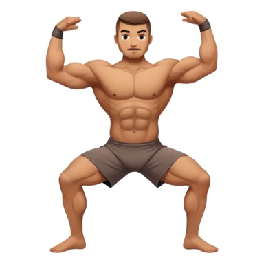 buff man warrior-yoga-pose sticker
